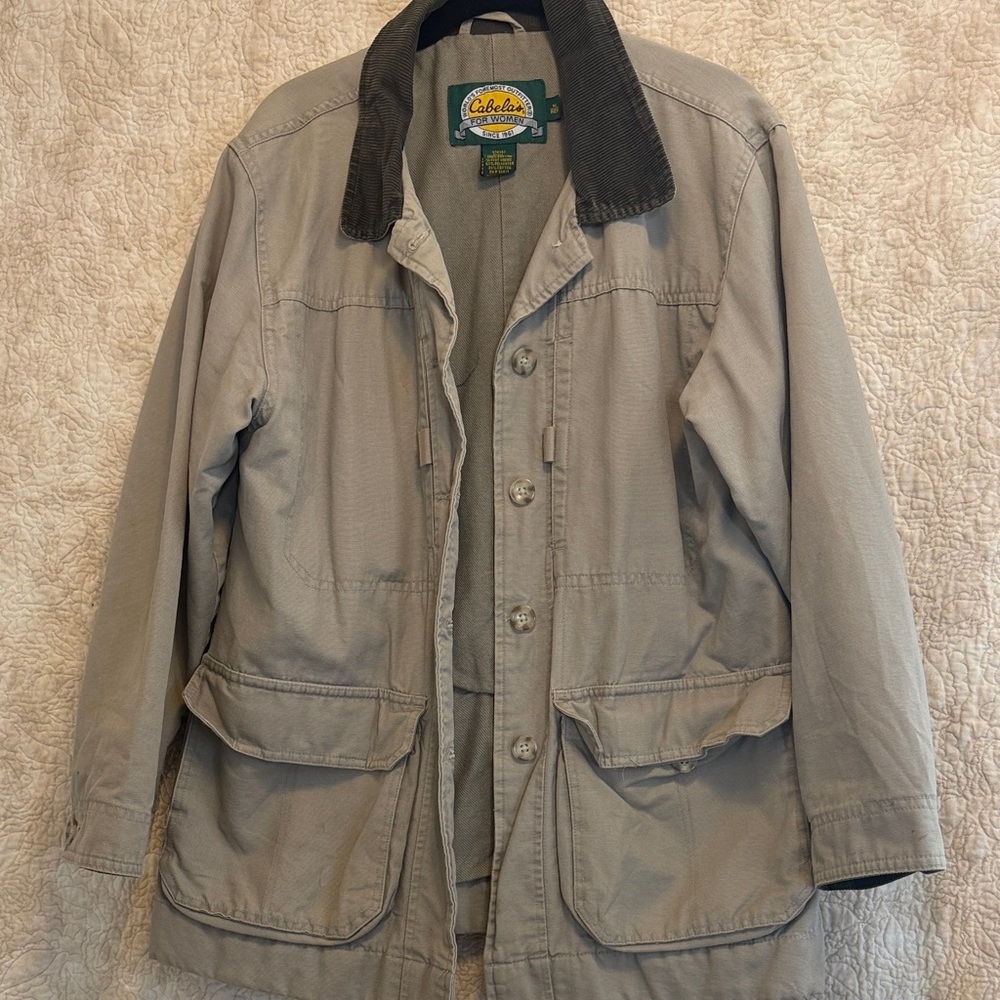 Cabela's Khaki Utility Jacket with Dark Collar